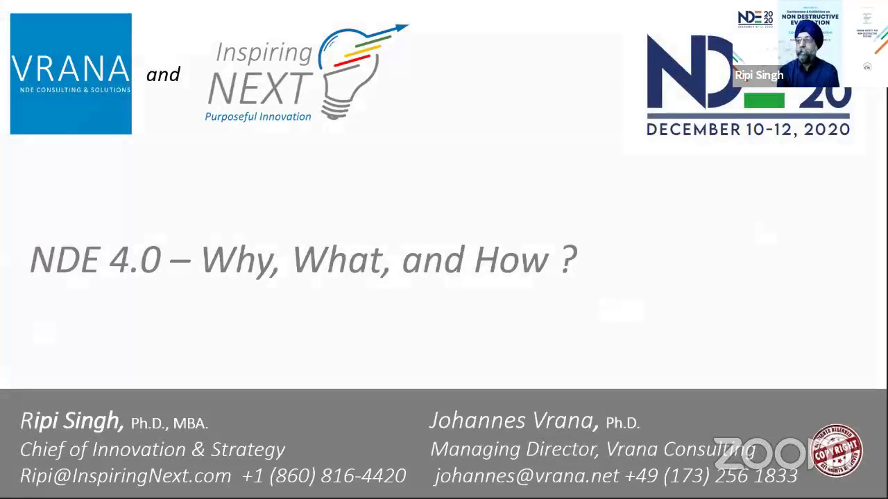 ISNT NDE 2020 Keynote: NDE 4.0 - What, Why, and How