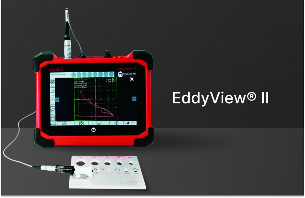 UniWest Introduces the EddyView® II Portable Eddy Current Flaw Detector.